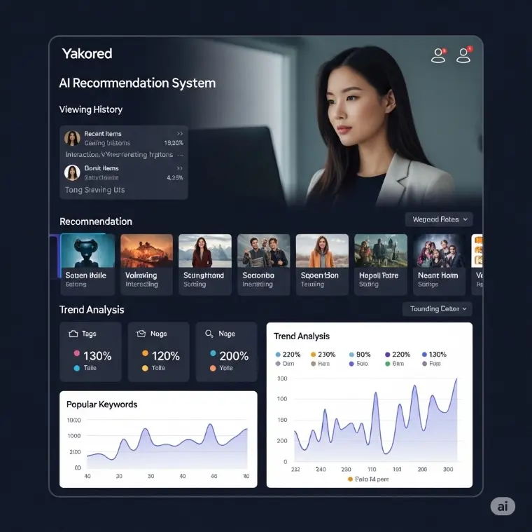 야코레드의 AI 추천 시스템 대시보드 야코레드의 AI 추천 시스템 대시보드