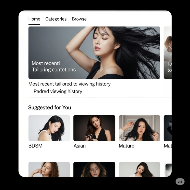 야동티비 초기 AI 추천 인터페이스 스크린샷(2021년) 야동티비 초기 AI 추천 인터페이스 스크린샷(2021년)