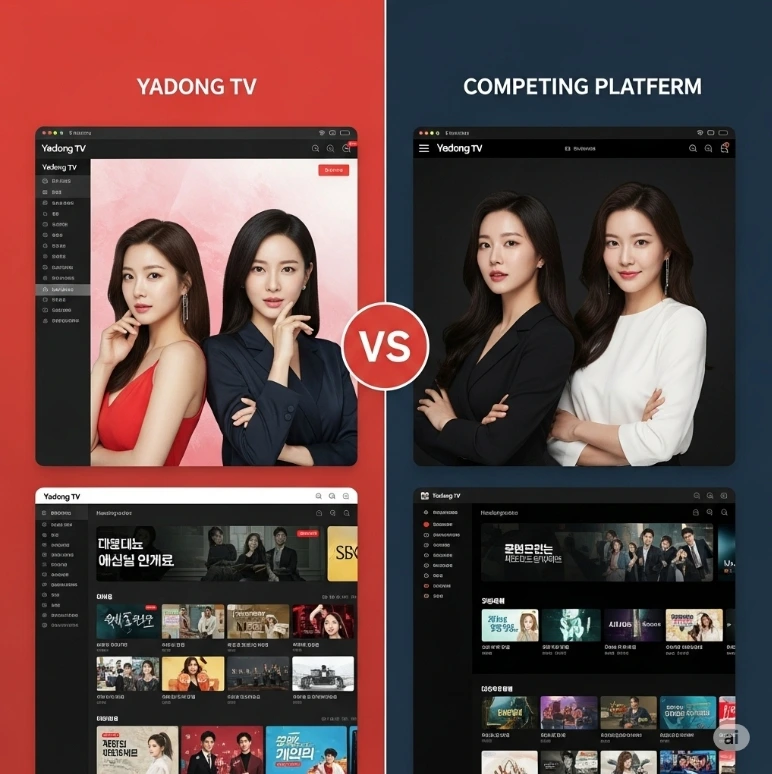 야동티비 vs 경쟁 플랫폼 메인 페이지 비교(2021년) 야동티비 vs 경쟁 플랫폼 메인 페이지 비교(2021년)