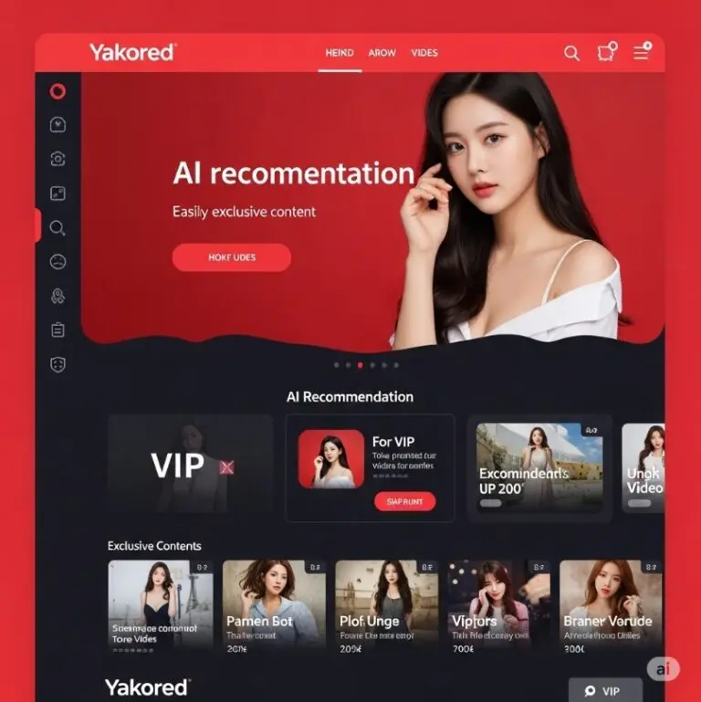 야코레드의 초기 메인 페이지로, 붉은색 테마와 세련된 레이아웃이 돋보임 야코레드의 초기 메인 페이지로, 붉은색 테마와 세련된 레이아웃이 돋보임