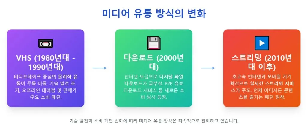 VHS에서 스트리밍으로의 유통 변화 VHS에서 스트리밍으로의 유통 변화