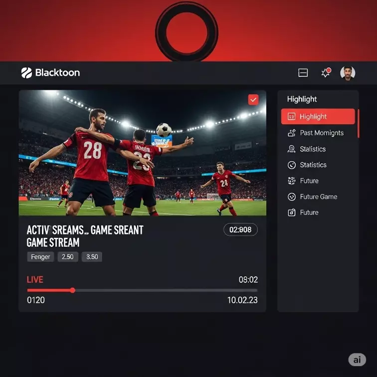 블랙툰의 실시간 스포츠 중계 섹션 블랙툰의 실시간 스포츠 중계 섹션