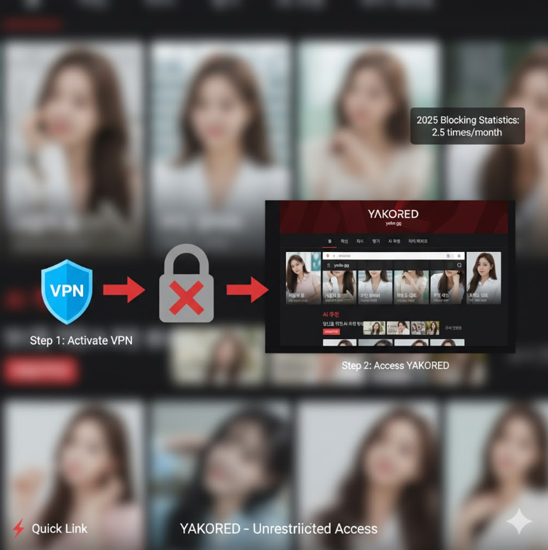 야코레드 우회 접속 가이드 다이어그램. 야코레드 우회 접속 가이드 다이어그램.