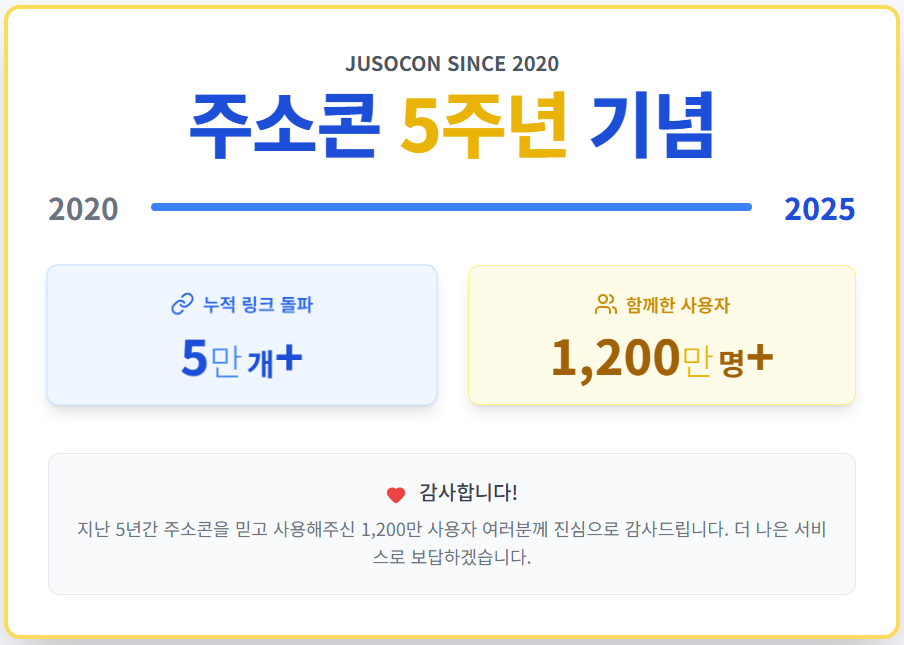 주소콘 5주년 기념