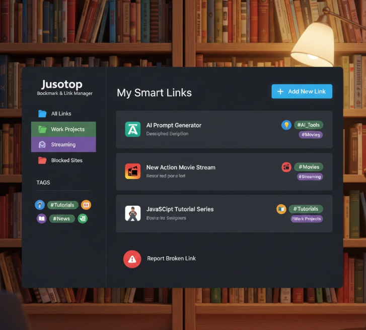 즐겨찾기 링크관리 인터페이스 스크린샷