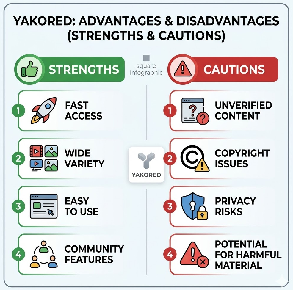 장단점 인포그래픽, 강점과 주의사항을 아이콘으로 균형 있게 정리한 시각 자료 장단점 인포그래픽, 강점과 주의사항을 아이콘으로 균형 있게 정리한 시각 자료