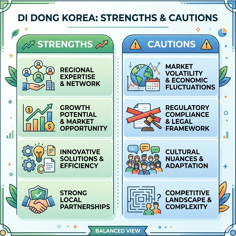 장단점 인포그래픽, 강점과 주의사항을 아이콘으로 균형 있게 정리한 시각 자료 장단점 인포그래픽, 강점과 주의사항을 아이콘으로 균형 있게 정리한 시각 자료